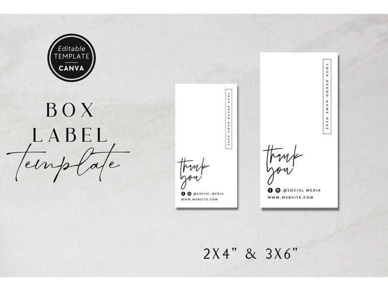 Box Label Template, Editable Packaging Labels, Order Packaging Stickers ...