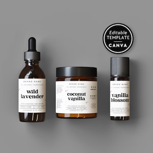 Jar Label Canva Template, Editable Body Product Label, Lotion Tube Packaging Label, DIY Essential Oil Customizable Cosmetic Label - Dani