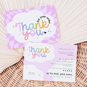 Colorful Business Thank You Card Canva Template, Editable Rainbow QR Code Packaging Mailer, Cute Fun Package Insert Business Branding - Lulu Bild 7