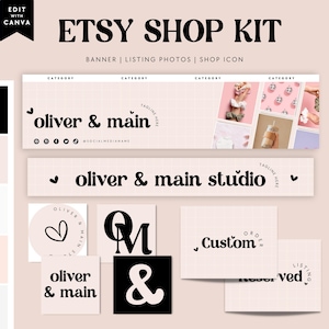 Retro Etsy Banner Canva Template, Etsy Store Branding, Editable Photo Shop Banner, Etsy Website Banner, Retro Etsy Store Cover - Jace