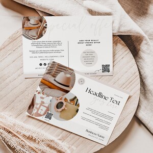 Wholesale Post Card Canva Template, Candle Soap Photo Mailer QR Code, Modern Minimal Marketing Flyer, Editable Business Promotional - Vera