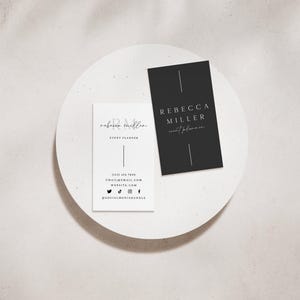 Simple Black Business Card Canva Template, Minimalist Modern Business Card, Elegant Editable Business Card, Minimal Business Branding - Mina