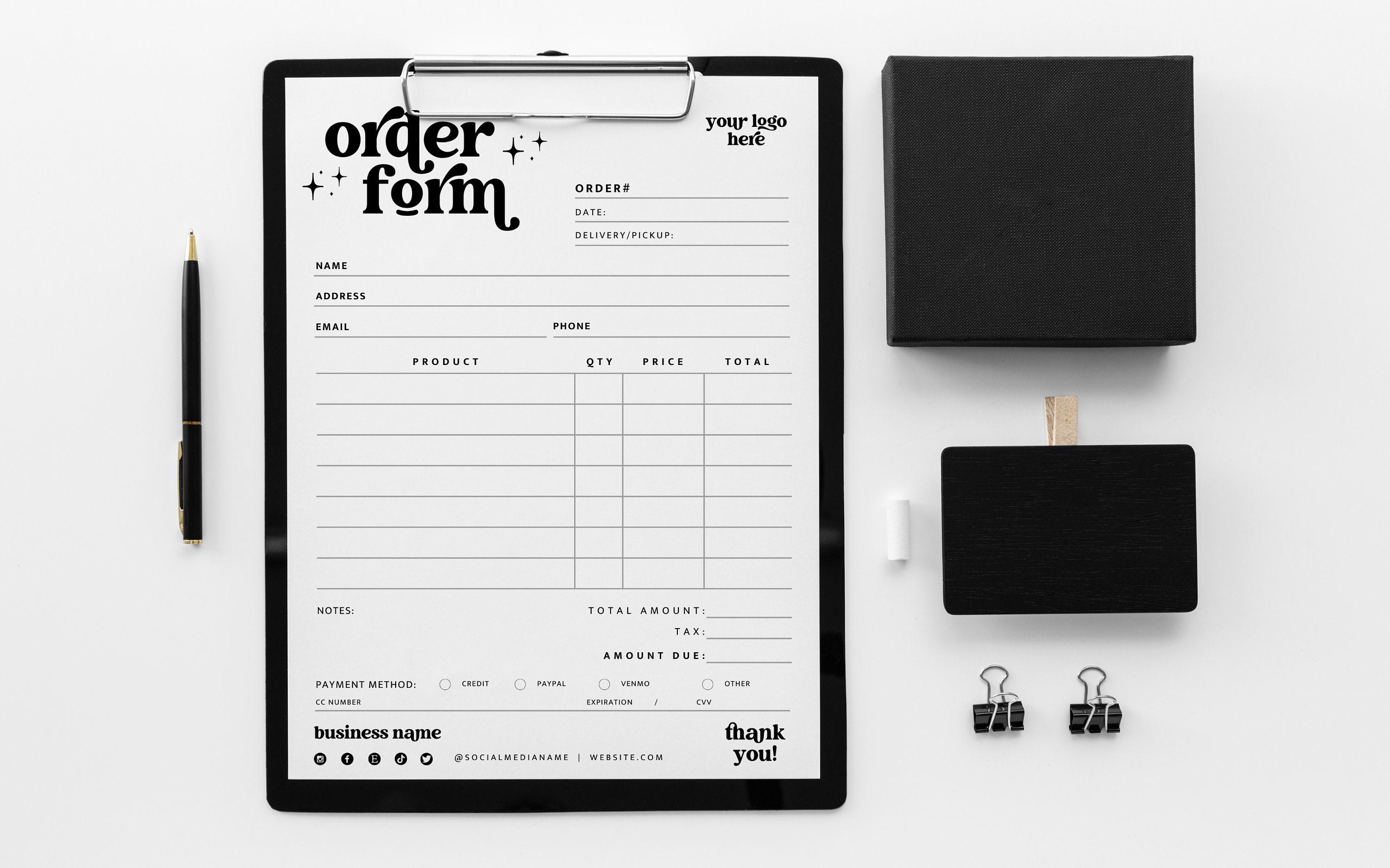 Editable Order Form Canva Template, Retro Small Business Forms ...