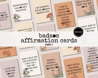Druckbare Badass Affirmationskarten Sweary Affirmation Deck Motivationsdruckbare Karten Vielleicht helfen Fluchen Ermutigung Digitale Karten