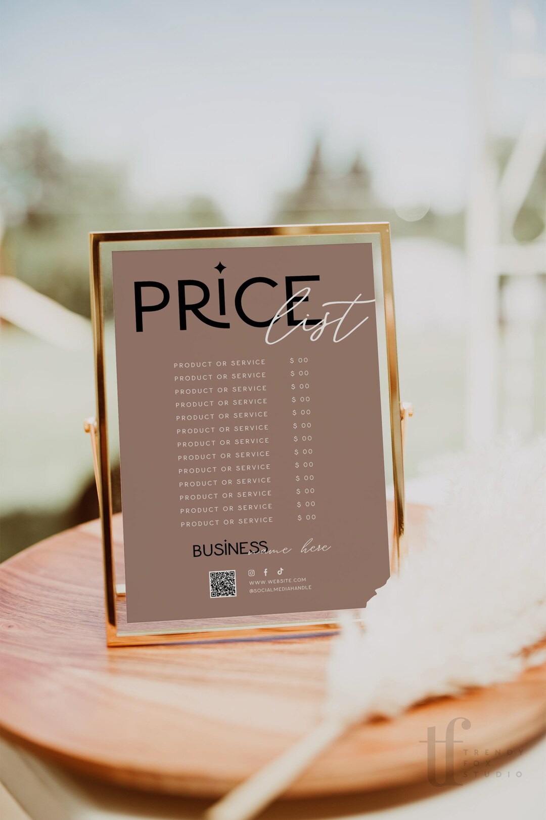 Editable Price List Sign Canva Template, Pricing Sheet Menu, Linesheet ...