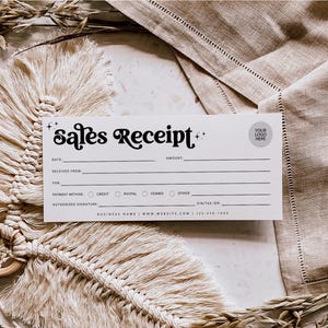 Printable Sales Receipt Canva Template for Small Business, Retro Editable Order Receipt, DIY Invoice Receipt Template, Add Logo EIN - Dani