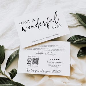 Airbnb Host Thank You Card Template, Editable Canva Airbnb Rental Template, Airbnb Host Welcome Card For Guests, Review Rating Request -Vera
