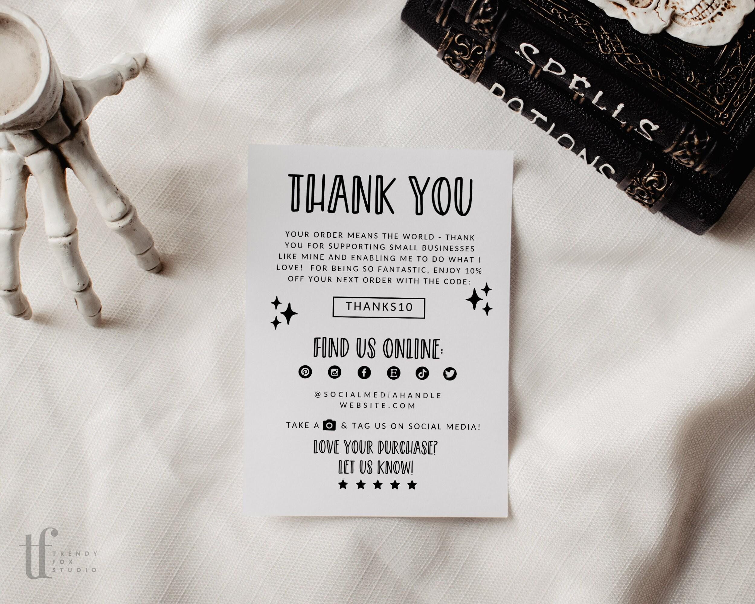 Cute Retro Halloween Business Thank You Card Canva Template, Editable ...