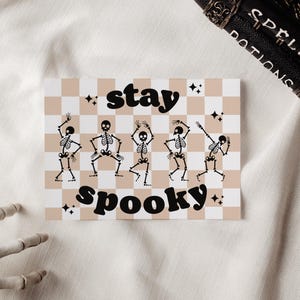 Retro Halloween Business Thank You Card Template, Editable Small Business Thank You Template, Checkered Thank You Customer Order Insert Card image 3