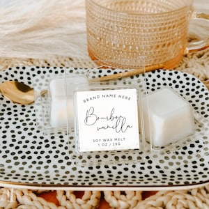 Wax Melt Sampler Clamshell Label Canva Template, 1 oz Single Cavity Wax Tart Label, Cube Wax Melt, DIY Mini Wax Melt Label Design - Shiloh