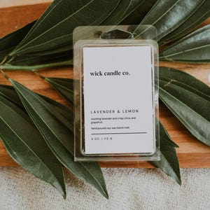 Modern Printable Wax Melt Label Canva Template, Editable Label, DIY Minimal Wax Tart Label, Customizable Wax Clamshell Label Template - Livi image 1