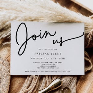 Modern Business Invitation Template Canva, Special Event Invitation, Join Us Invite, Grand Opening Event Invite, Horizontal Invitation -Dawn