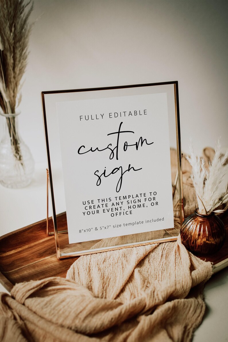 Customizable Sign Template, Printable Sign 8x10, DIY Editable Sign ...