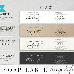 Printable Soap Label Template, Customizable Soap Bar Wrap Template ...