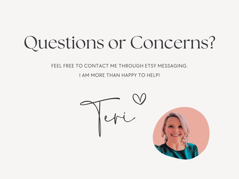 a photo of a woman's face with the text, questions or concerns?