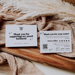 Retro Business Thank You Card Template, Editable Modern Retro QR Code Thank You, Business Packaging Card, Printable Canva Thank You, Dani