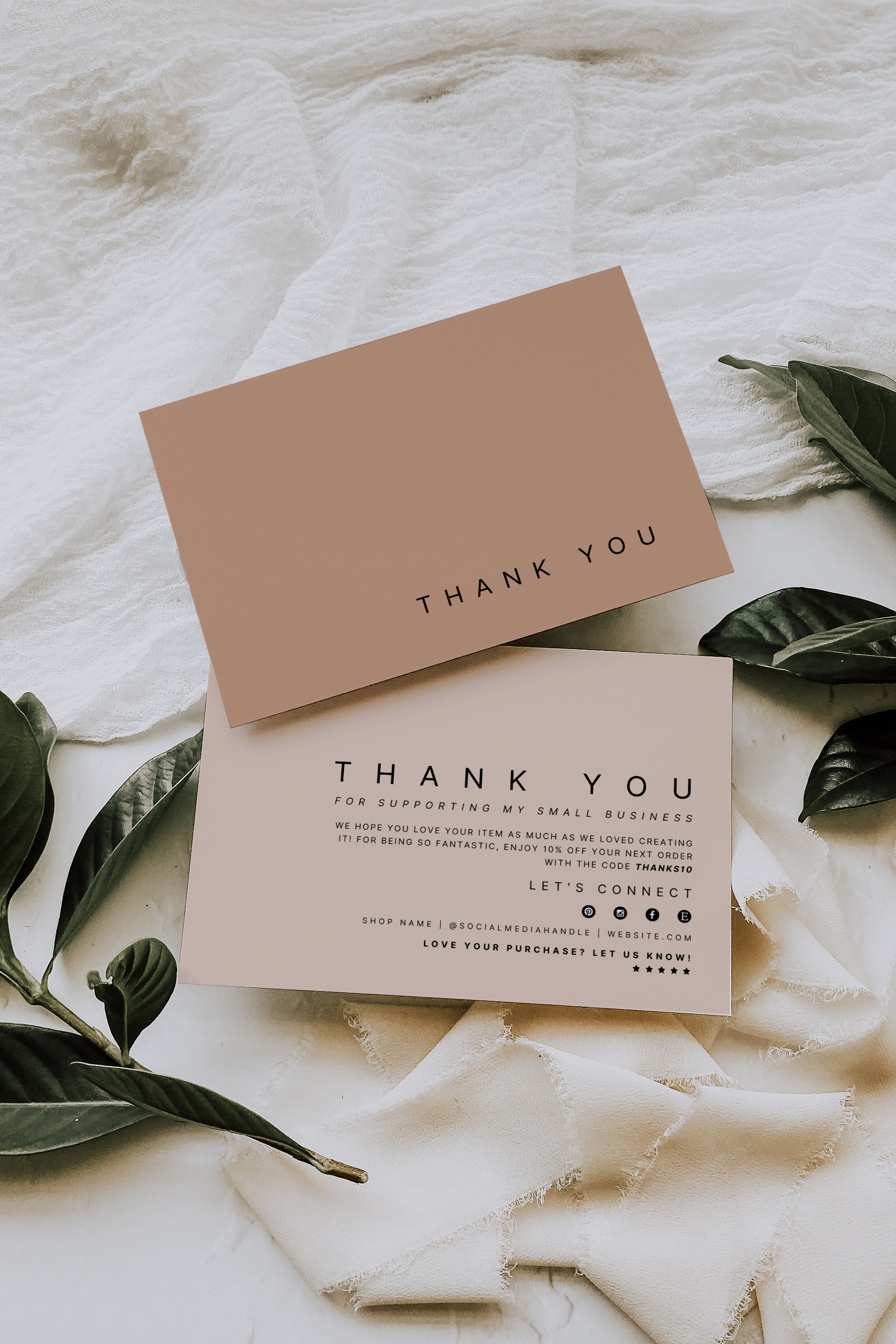 Thank You For Your Order Card, Modern Business Insert Card Template,  Printable Thank You