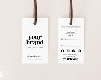 Editable Hanging Tags Template, Printable Fashion Label Template, Editable Price Tag Label, Boutique Swing Tags, Clothing Tag Canva - Dani