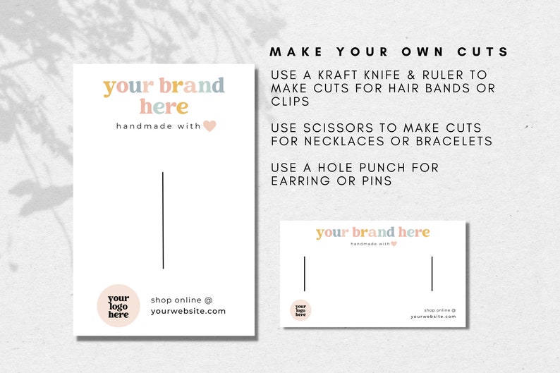 Editable Hair Bow Card Template Hair Bow Packaging Display Etsy