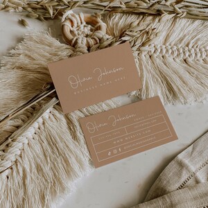 Boho Business Card Template, DIY Neutral Printable Business Card, Tan Small Business Card, Business Branding, Minimal Business Card, Blair
