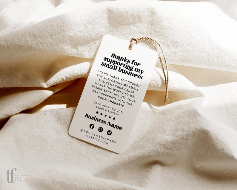 Editable Hanging Tags Canva Template, Printable Product Swing Label