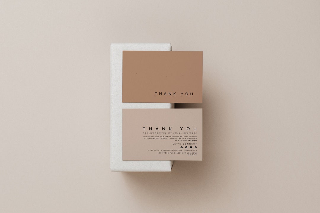 Printable Luxury Thank You Card Template, Small Business Thanks for