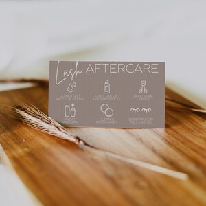 Szablon karty Boho Lash Aftercare, wizytówka Lash, edytowalna karta do przedłużania rzęs, szablon małej karty do pielęgnacji dla firm, karta do pielęgnacji rzęs - Mae zdjęcie 3