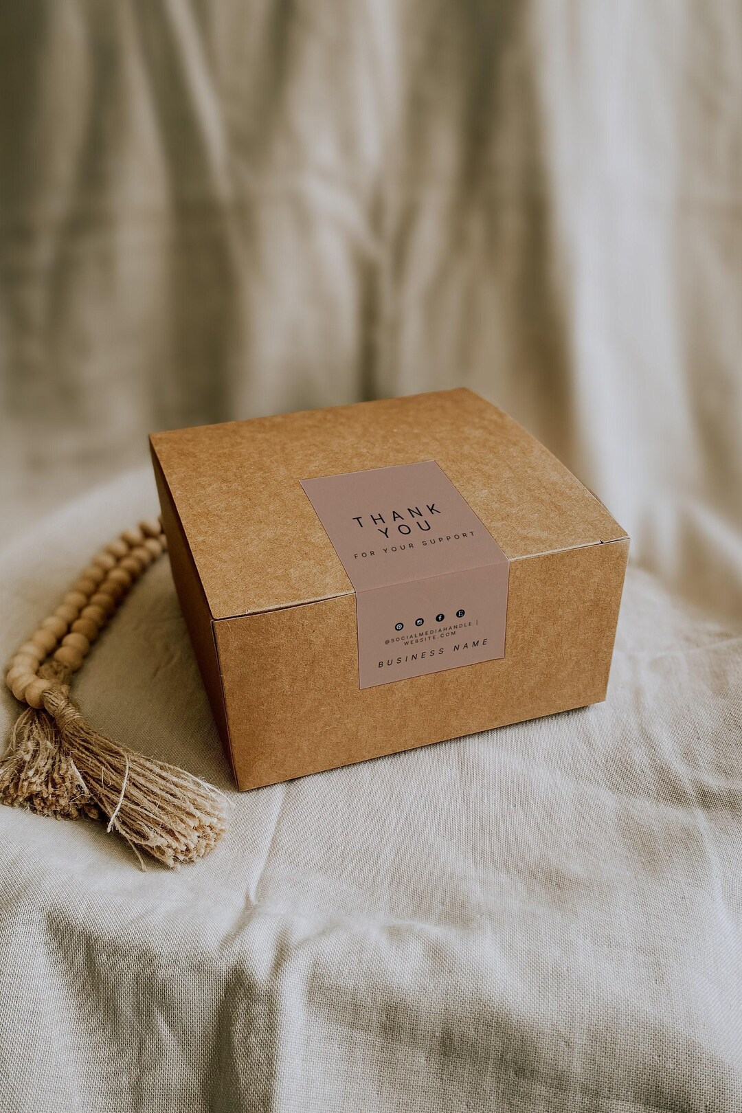 Box Label Canva Template, Editable Branded Order Packaging Sticker ...
