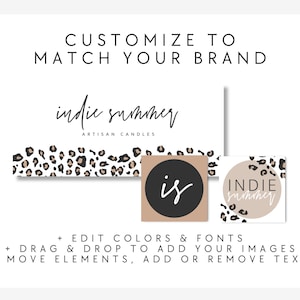 Facebook Cover Template, Facebook Banner, Facebook Icon, Leopard Facebook Business Cover Image, DIY Facebook Template, Canva - Ellie image 3