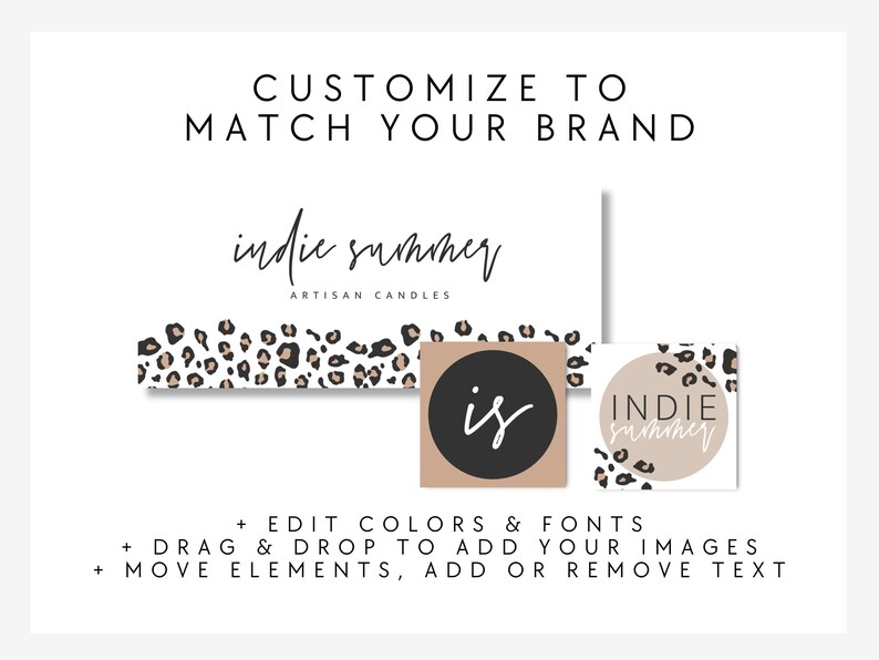 Facebook Cover Template, Facebook Banner, Facebook Icon, Leopard Facebook Business Cover Image, DIY Facebook Template, Canva - Ellie image 3