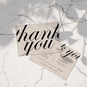 EDITABLE Luxury Business Thank You Card Canva Template, Customer Package Insert Card, Elegant Postcard Mailer, Old Money Aesthetic - Wyn