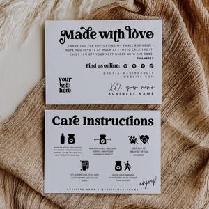 Retro Squeezable Wax Melt Care Card Canva Template, Editable Squeezy Wax Instructions - Dani image 3