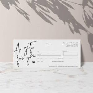 Minimal Gift Certificate Canva Template, DIY Printable Gift Voucher Certificate, Modern Editable Gift Card, Spa Gift Certificate - Dawn