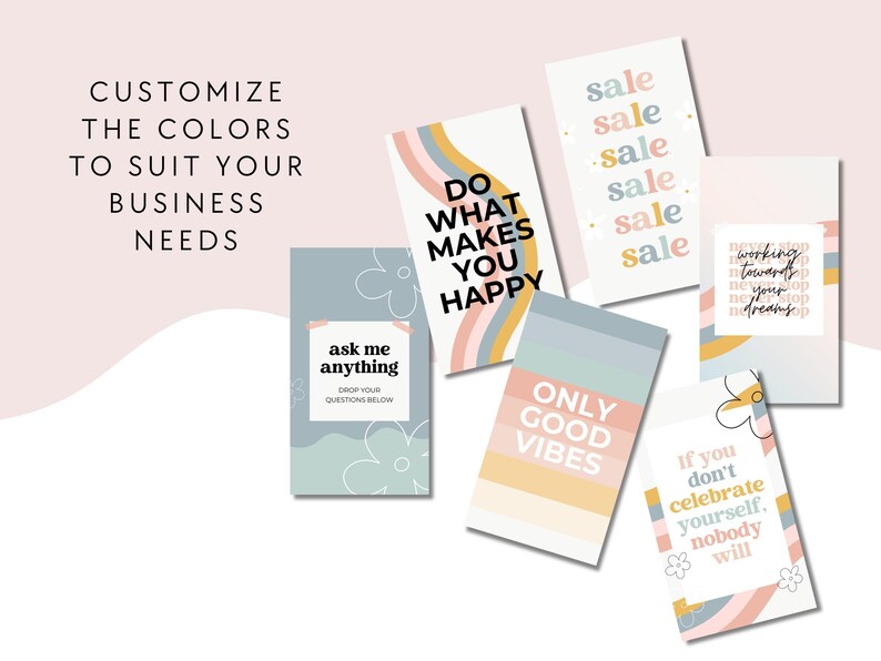 Rainbow Retro Instagram Story Templates Canva, IG Stories, Instagram Branding, Social Media Templates, Editable Story Templates - Dani image 4