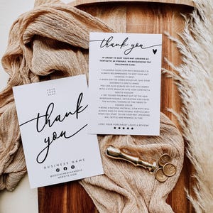 Editable Doormat Care Card Canva Template, Thank You Insert