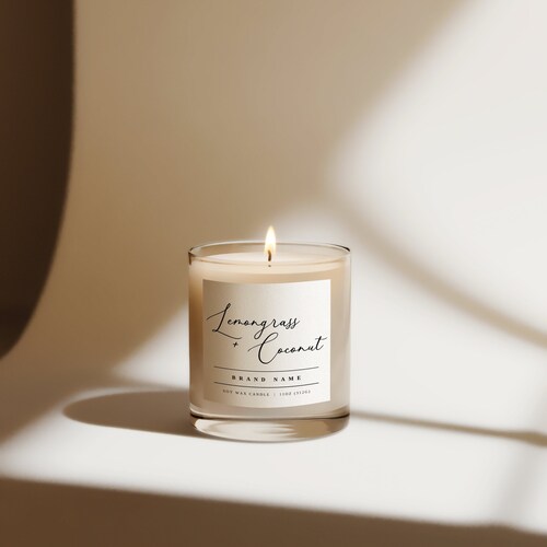 Modern Candle Label Template Simple Editable Candle Labels Etsy