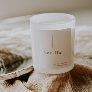 Minimalist Editable Candle Label Template, DIY Minimal Candle Label, Customizable Candle Jar Label, Modern Candle Sticker Template - Mina