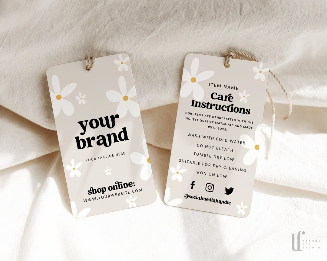Editable Hanging Tags Template, Printable Fashion Label Template ...
