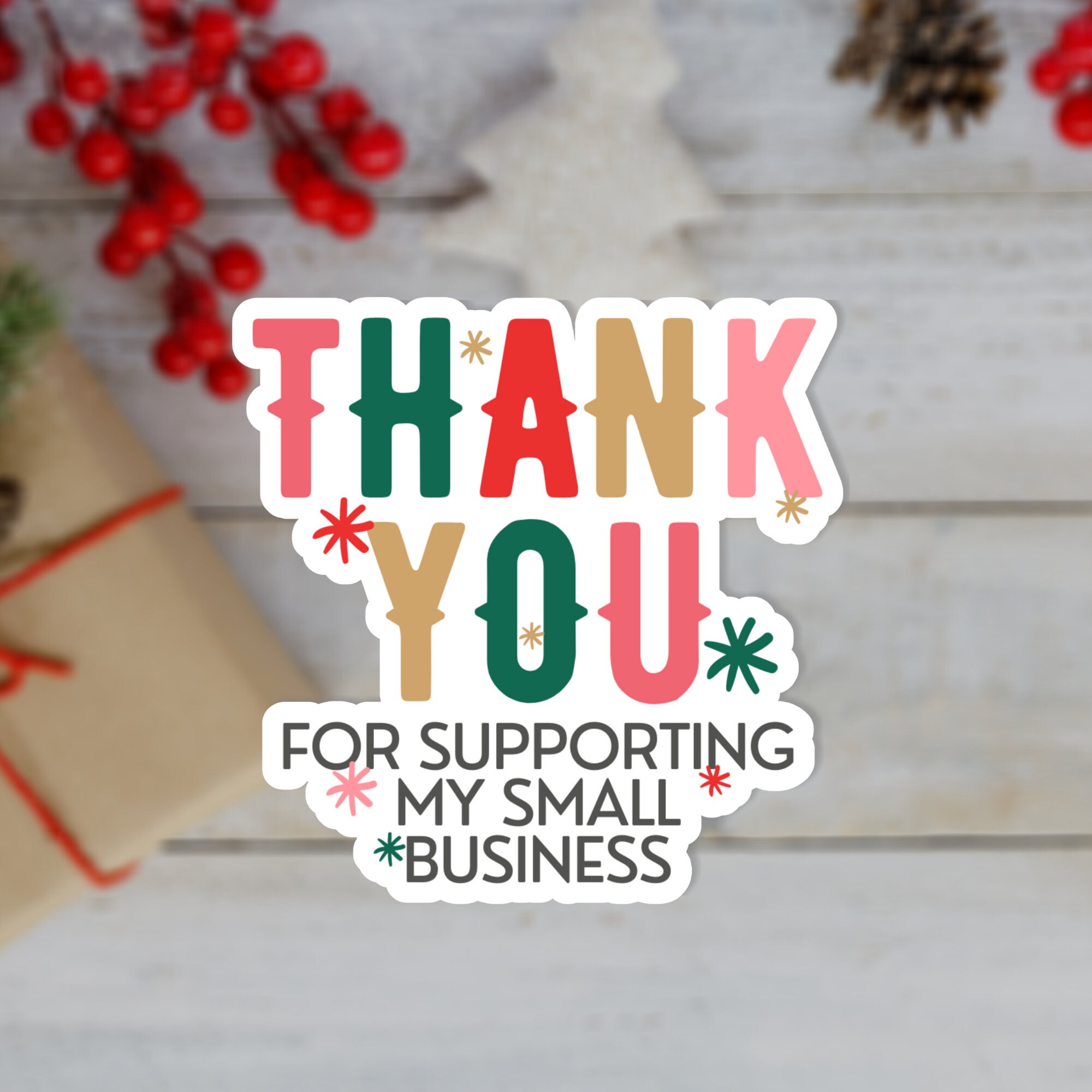 DIY Christmas Business Thank You Bundle Editable Card Etsy
