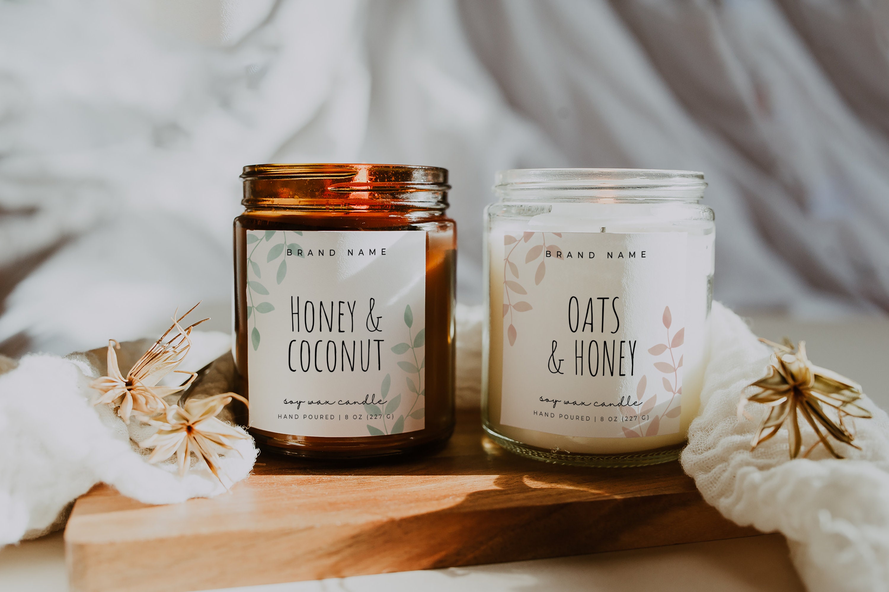 printable candle label template with matching candle care etsy