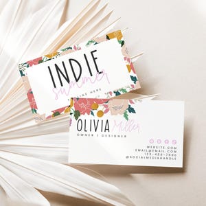 Business Card Template QR Code, Instant Download, Printable Business Card Template, DIY Calling Card, Editable Card, Canva Template - Cora