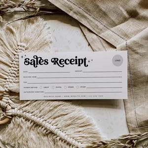 Printable Sales Receipt Template for Small Business Canva, Retro Editable Order Receipt, DIY Invoice Receipt Template - Dani