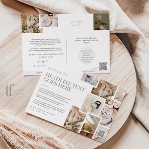 Wholesale Post Card Canva Template, Candle Soap Photo Mailer QR Code, Modern Minimal Marketing Flyer, Editable Business Promotional Postcard