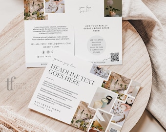 Wholesale Post Card Canva Template, Candle Soap Photo Mailer QR Code, Modern Minimal Marketing Flyer, Editable Business Promotional Postcard