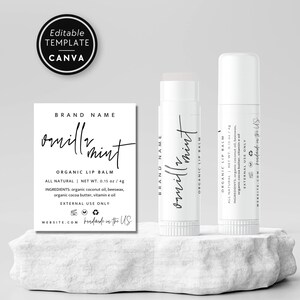 Lip Balm Label Template, Lip Balm Wrap Packaging, Editable Product Labels, Custom Lip Balm Packaging, DIY Customizable Cosmetic Label - Skye