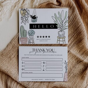 Plant Care Card Canva Template, Editable Plant Guide Insert, Succulent or Indoor Plant Instruction Card Printable zdjęcie 4