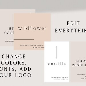 Reed Diffuser Label Template, Editable Product Label Template, DIY ...