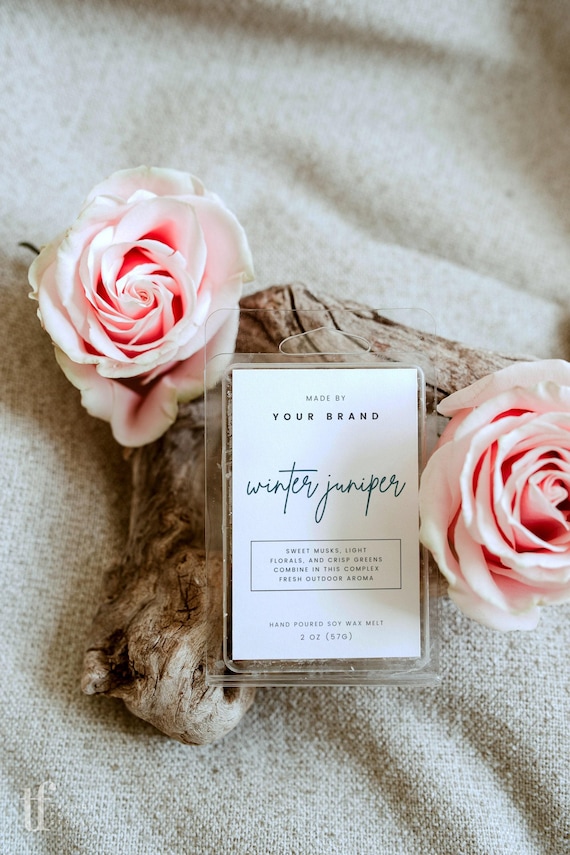 Modern Wax Melt Label Canva Template, DIY Minimal Wax Clamshell Branding - Kai