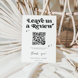Ask For Review QR Code Sign Canva Template, Google Review Sign, Facebook Review, Business Review Us Request, Review Purchase Request - Dani