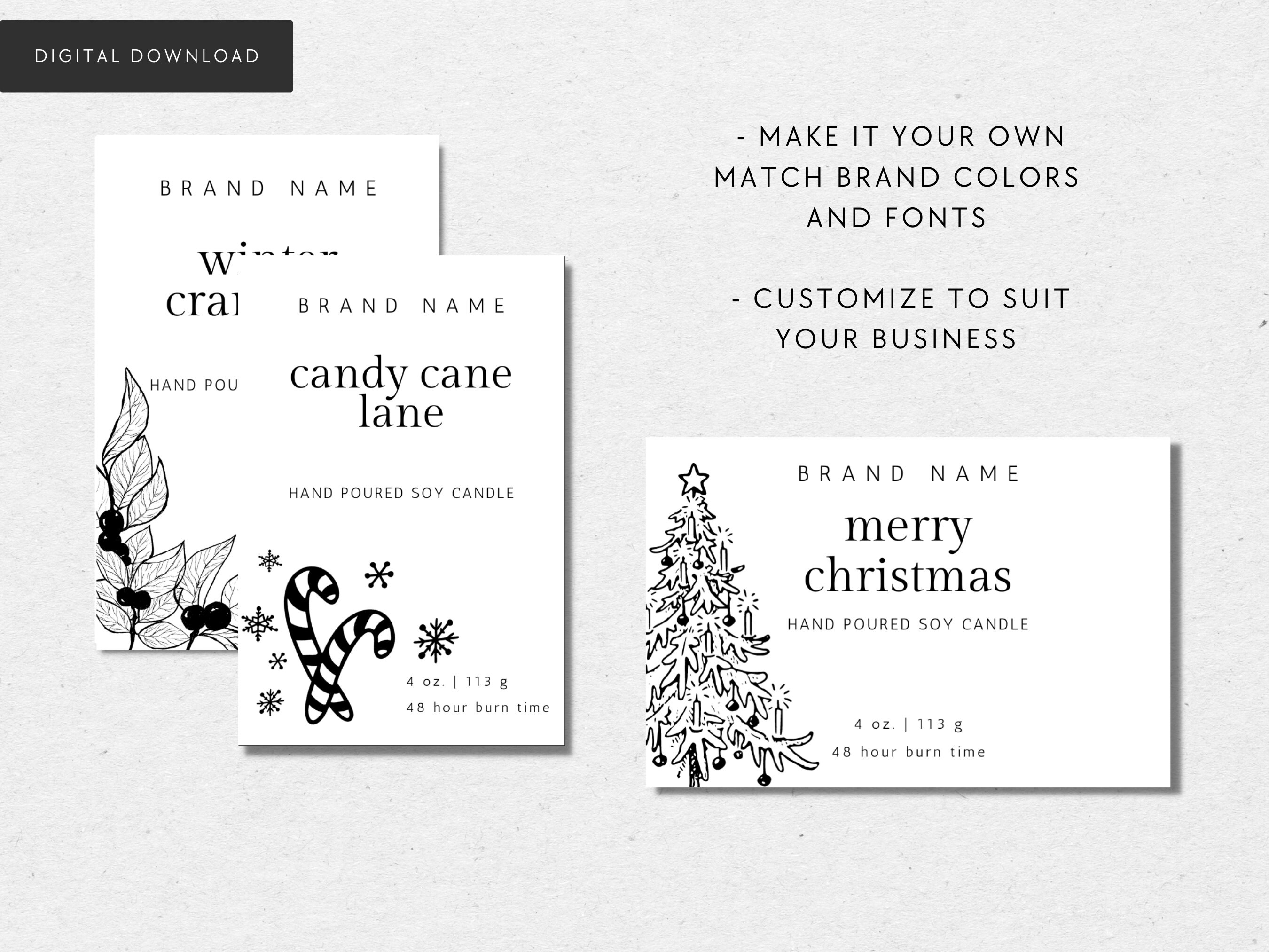 Retro Christmas Candle Labels Template Graphic by KaramelaDesign · Creative  Fabrica